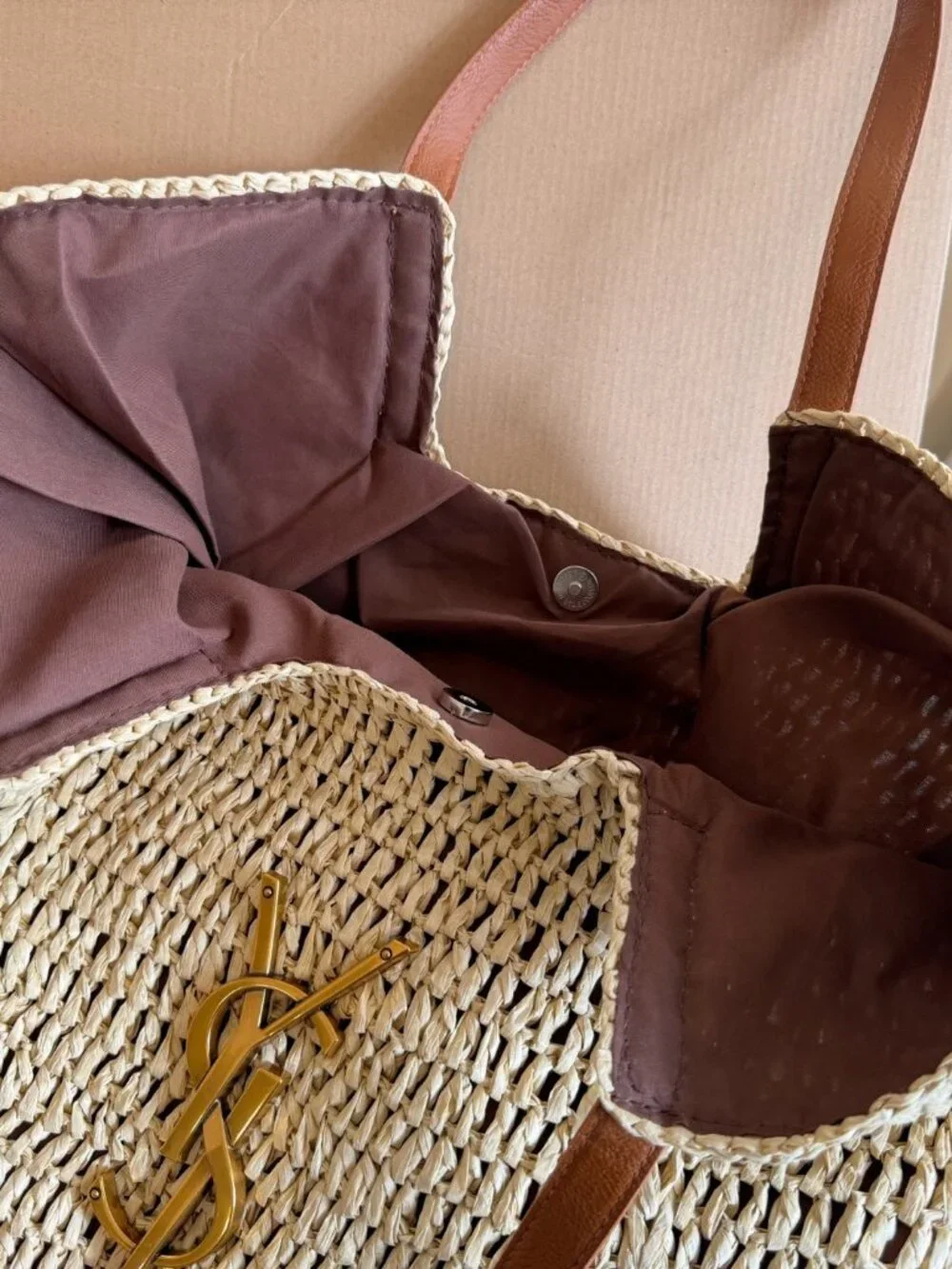 🧿Yves Saint Laurent🧿 straw woven tote bag 36x35cm